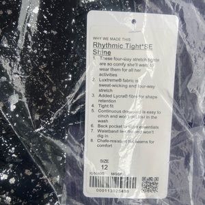 NWT Ivivva Rhythmic Tight*SE Shine Size 12